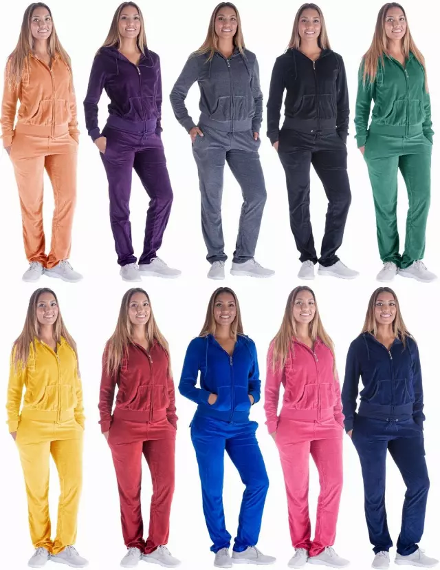 Women's Velvet Sweatshirt and Sweatpants Set- Plus Size-Style #LJS200X-$16.00/Unit - 12PCS/CS - PLEASE SEE DESCRIPTION — Wine