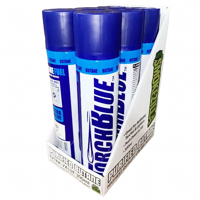 300ML Bulk Torch Blue Butane Refill - 6 Pieces Per Retail Ready Display 40784