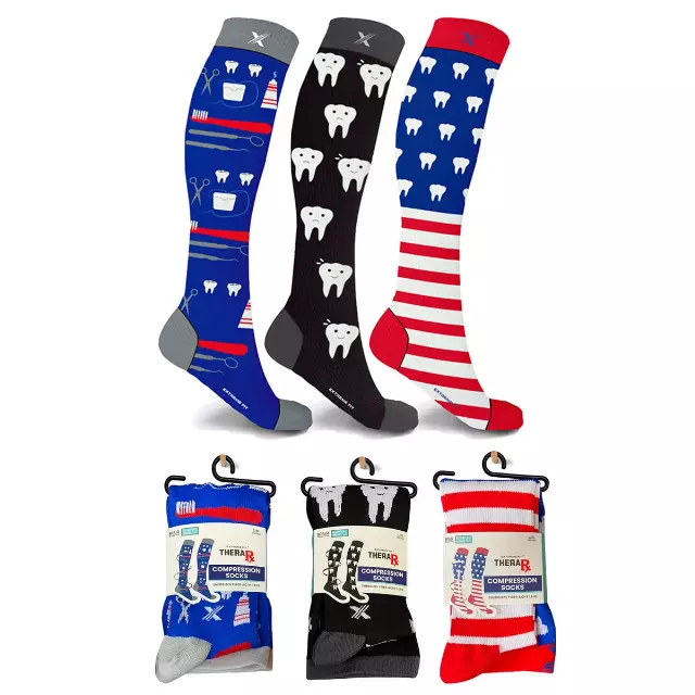 EVERYDAY WEAR COMPRESSION SOCKS - 3 ASST STYLES — Large/XL