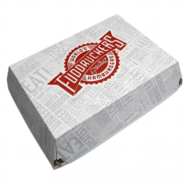 FUDDRUCKERS Rectangle Clamshell Food Containers 190 ct. Medium 9.5"x7"x3.5" Branded #55416