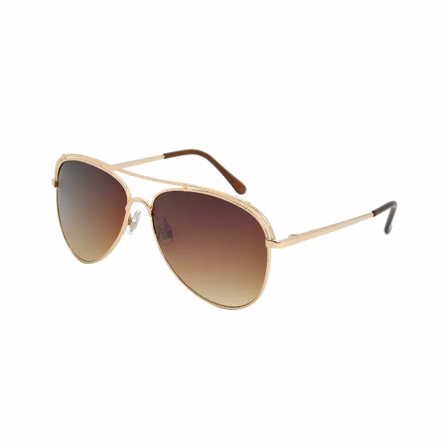 Classic Aviator Silhouette Sunglasses with Wire Wrap Detail SS10126