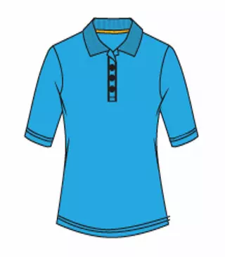 Ladies 3/4 Sleeve Performance Polo Turquoise - 9392909