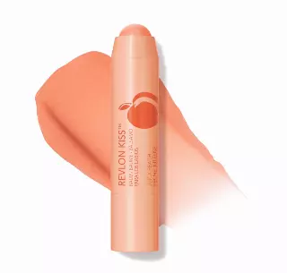 Revlon Kiss Tinted Lip Balm with SPF 20, Hydrating, Flavored, Infused with Natural Fruit Oils, 015 Juicy Peach, 0.09 oz