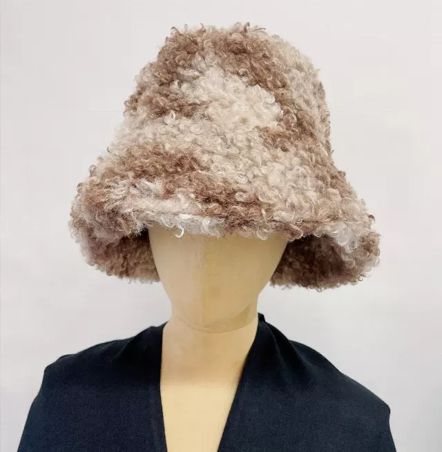 HX616 Tie Dye Fur Bucket Hat — Brown