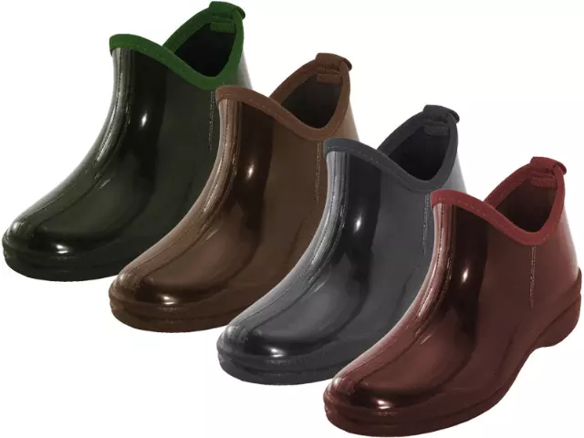 RB-46-A - Wholesale Women's "Easy USA" 5 Inches Ankle Height Soft Rubber Garden Shoes, Rain Boots