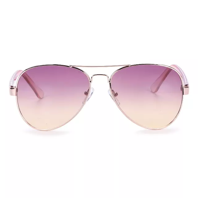 Fashion Aviators with Rose Gold Frame and Contrasting Two-Tone Slim Temples J1020