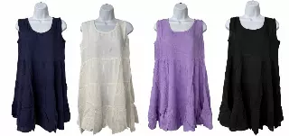 #575-7597 Short Solid Sleeveless Dress – S-XL – $3.00 each (12 Pieces)