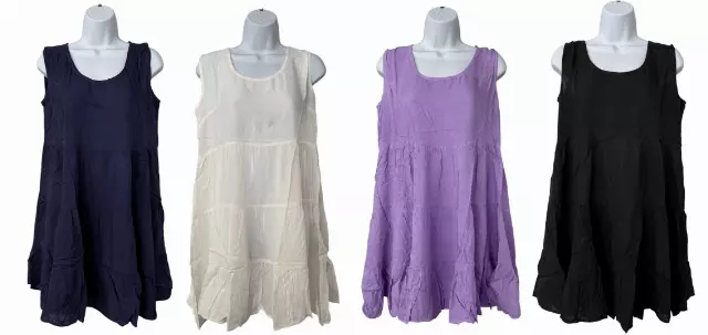 #575-7597 Short Solid Sleeveless Dress – S-XL – $3.00 each (12 Pieces)