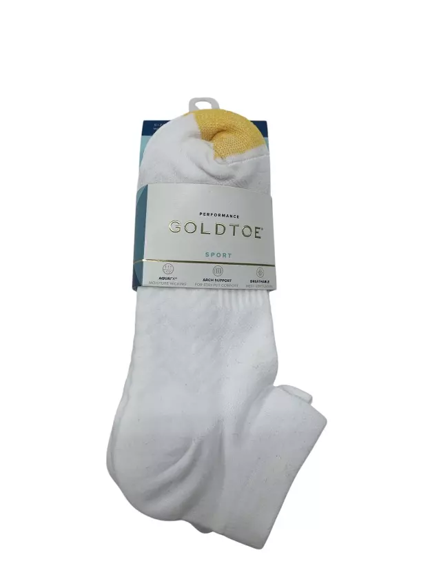 #6-GT-1752433 ‘Gold Toe’ Performance White Lowcut Socks(shoe size 6-9) – $3.90 Per 6 Pair Pack (12 Packs)