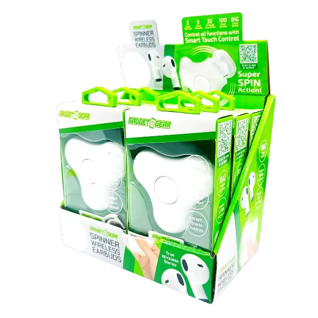 Wireless Earbuds with Fidget Spinner Case - 6 Pieces Per Retail Ready Display 25114