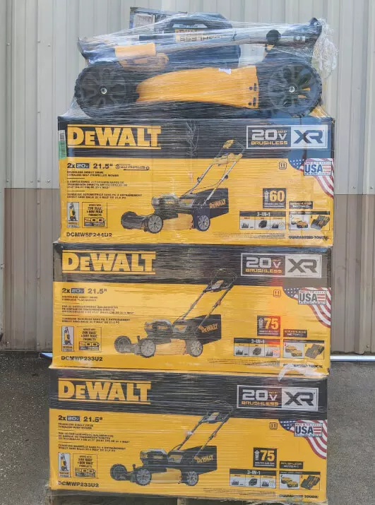 DeWalt tool pallets · 20V MAX & FlexVolt · Grade A shelf pulls & tested returns