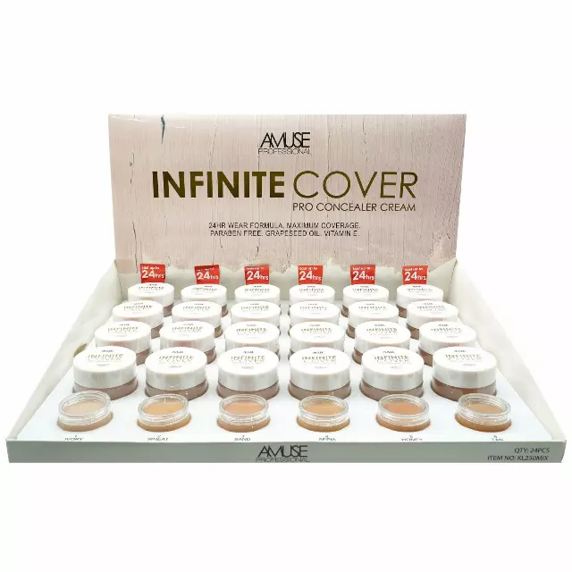 Amuse Infinite Cover - Pro Concealer Cream - Wholesale Display 24 Units (KL250MIX)