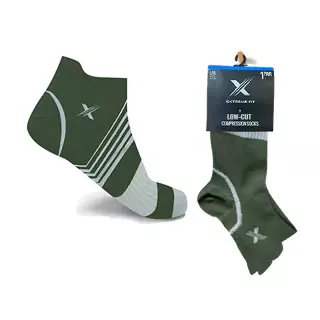 V-STRIPED ANKLE-LENGTH COMPRESSION SOCKS — Large/XL · SKU EF-SENACS-OLI-L