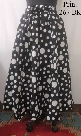 6777A - Six Panel African Print Maxi Skirt (3/pk) - Free Size - $20.00 Each — Free Size / 267 BK