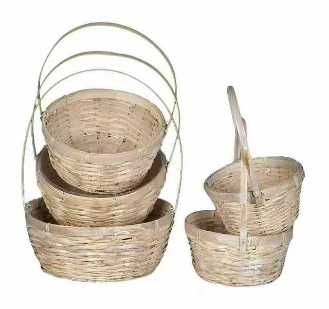 MS1042 – S/5 6” to10” Round WW bamboo w/Liner-“sets” Min 6 sets – Case 12 sets