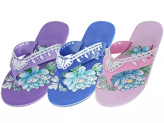 S1240-L - Wholesale Women's Floral Print Flip Flops