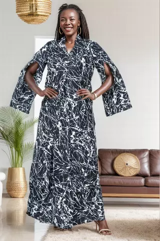 7785 -WOW!! 2 pcs Trench Jacket with Skirt Set - $25.00 Each (3 pcs per pack) — Free Size / Print-599