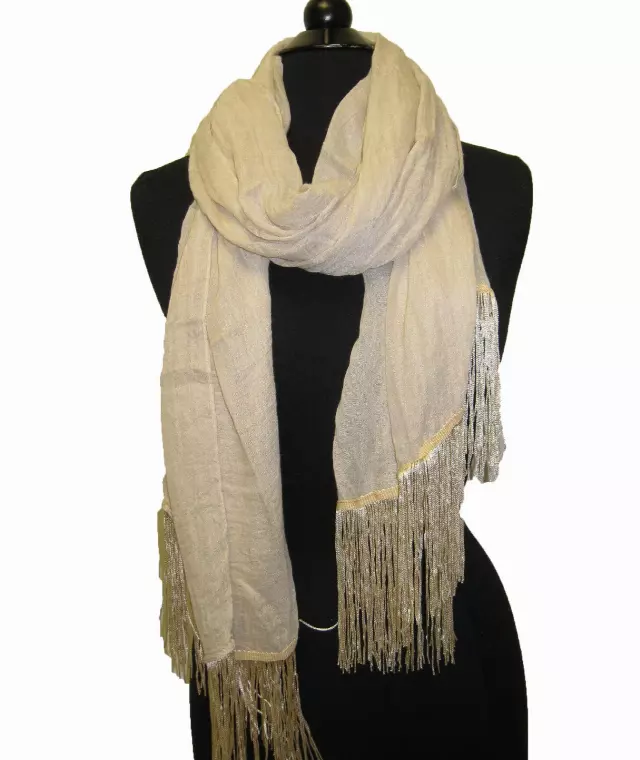 JC317 Tassel Spring Scarf — Beige