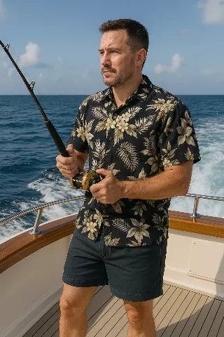 River Trail Men's 100% Cotton "Breeze Cotton" Hawaiian Shirt
