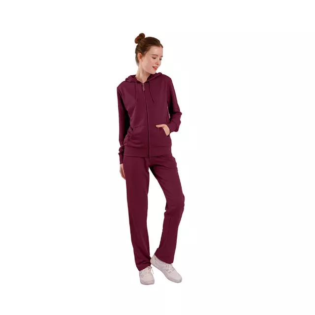 Women’s 2pc Set Casual/Sport Solid Fabric - Style #LJS300 -$13.50/Unit - 12PCS/CS - PLEASE SEE DESCRIPTION — Wine