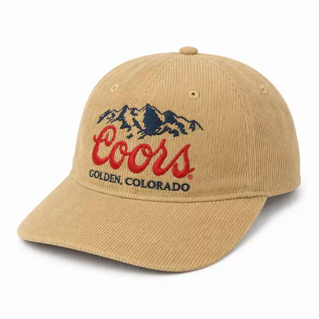 COORS BEER LOGO CORDUROY SNAPBACK HAT TAN