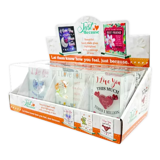 Glass Mini Plaque Keepsake - 6 Pieces Per Retail Ready Display 25056