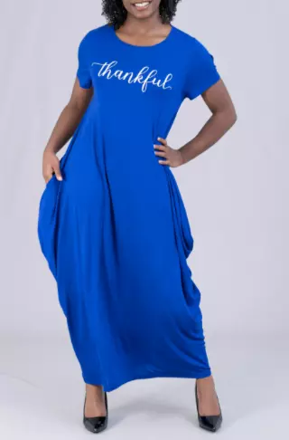 CHH-21044SS Short Sleeve Thankful Knit Maxi Dress- One Size (6-PCS PRE-PACK- 6 Assorted Colors) ($20.00 Each)