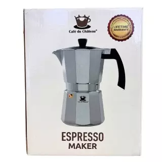Wholesale Lot Of 120 Cafe Du Chateau Moka Pot 6 Cup Espresso Makers – MSRP $29.99 – Your Price Is Only $5.99 Each
