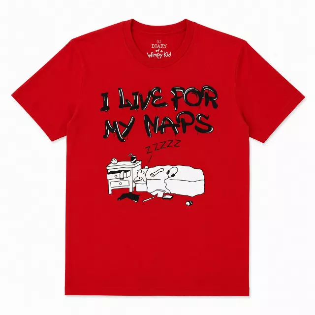 DIARY OF A WHIMPY KID LIVE FOR NAPS T-SHIRT RED