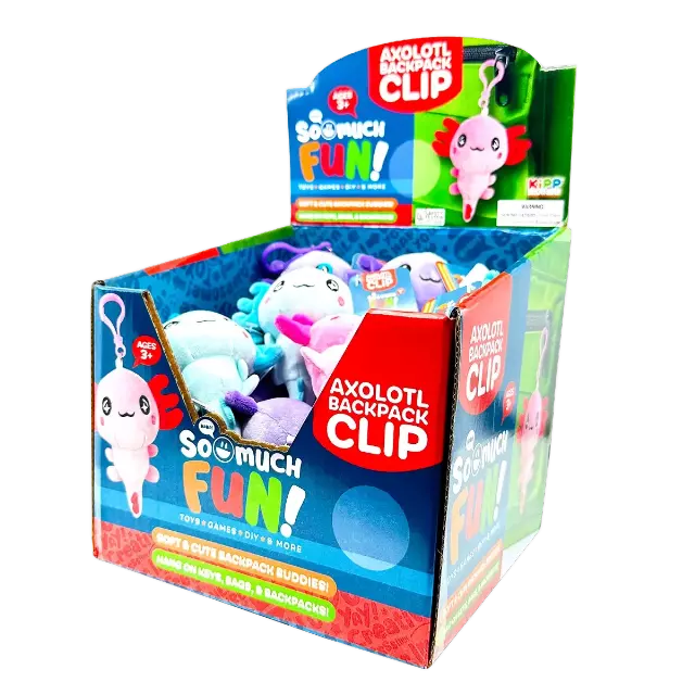Axolotl Plush Backpack Clip - 24 Pieces Per Retail Ready Display 25264