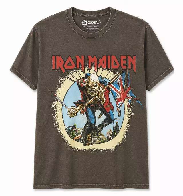 IRON MAIDEN THE TROOPER ALBUM T-SHIRT DUSTY BROWN