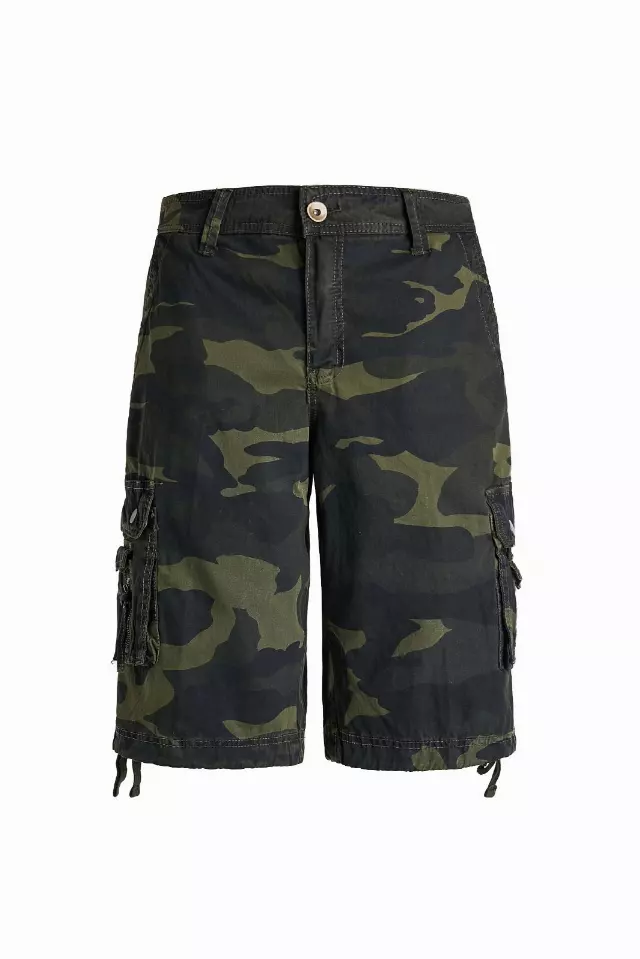 Men's Twill 8 Pocket 100% Cotton Cargo Shorts- Plus Size - CAMO-Style #MP412X- Open Stock available- $12.00/Unit OPEN STOCK MINIMUM 24 PCS — 42-46 (WHOLESALE) / Green Camo