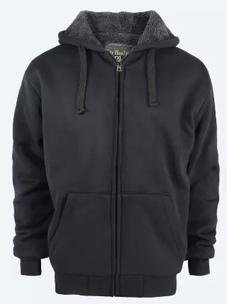 Men's Sherpa Lined Hoodie- Style #MFJ105- $10.90/ Unit 12 PCS/CASE- PLEASE SEE DESCRIPTION — Dark Grey