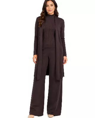Women's 3-Piece Ribbed Knit Loungewear Set #11 — Brown / S/M-L/XL