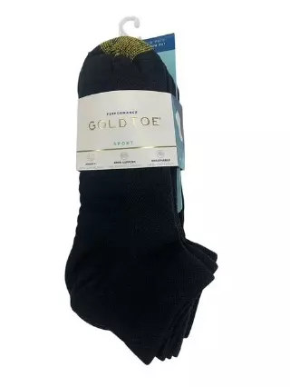 #6-GT-1752432 ‘Gold Toe’ Performance Black Lowcut Socks(shoe size 6-9) – $3.90 Per 6 Pair Pack (12 Packs)