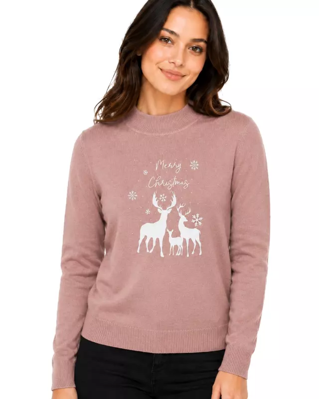 Crewneck Xmas Sweater — Mauve / S/M-L/XL