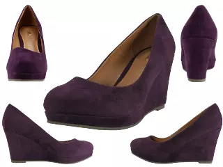 91943L - Women's Micro Suede 3½" Wedge Shoes — Purple (91943L-PURPLE) / 7-10 Assorted