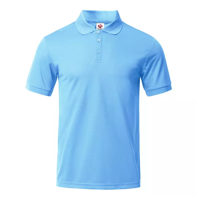 Men's Quick Dry Polo Shirt with 3 Button Placket & ribbed Hem & Rib Knit Collar - Style #LHT15 - $7.90/PC MINIMUM 48 PCS- PLEASE SEE DESCRIPTION - S-2XL — Sky Blue