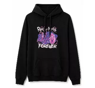 RICK AND MORTY PINK LIGHTENING STRIKE HOODIE BLACK