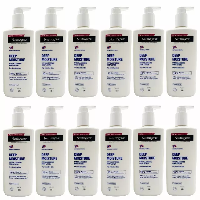 Neutrogena Norweigian Formula 400ml Body Lotion Deep Moisture Sensitive Pack - Wholesale 12 Units (NEUTROGENA 8531)