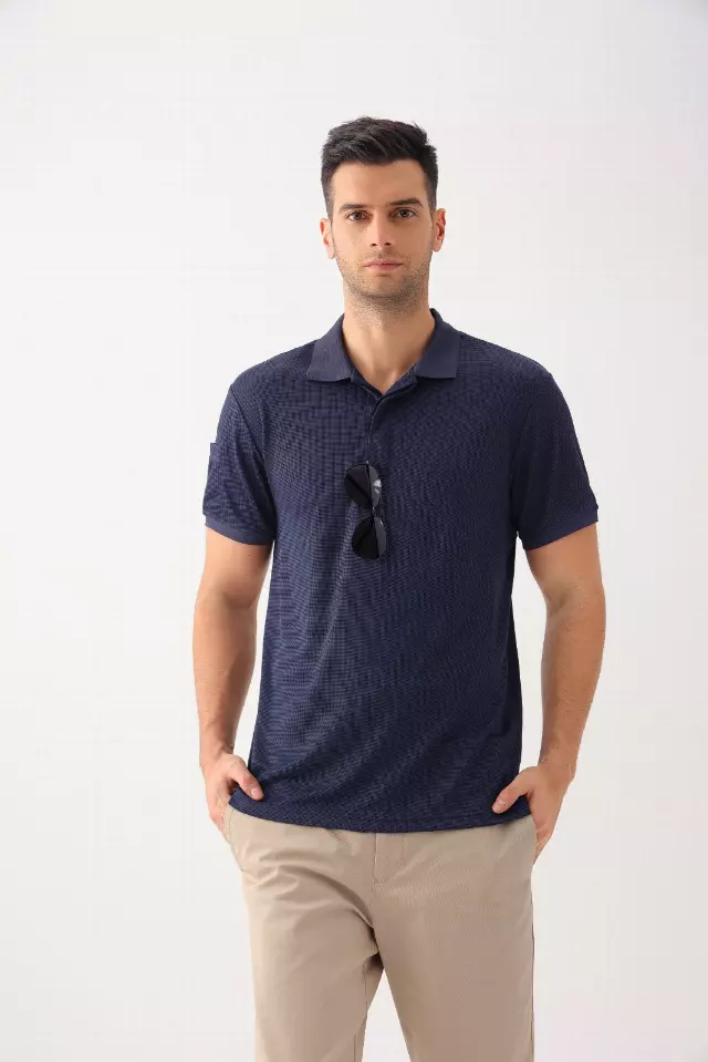 Men's Polo With Glasses Holder Style #MS026- Open Stock Available - $6.90/Unit OPEN STOCK MINIMUM 24 PCS — S-2XL(WHOLESALE) / Navy