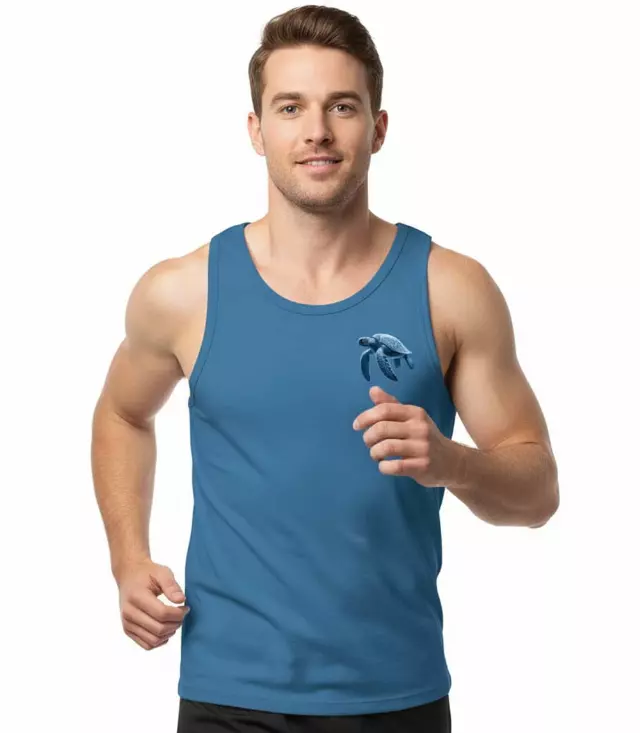 Men Performance Muscle Tank Top Turtle Graphic-7534809