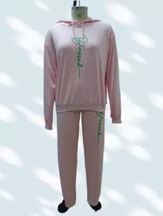 22124 -2 pcs Blessed Jogging Suit -Lots of Colors Available- $30.00 Set (3 pcs per pack) — Plus - 1X 2X 3X / Pink