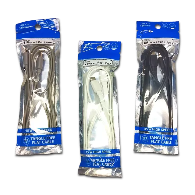 Charging Cable USB-C to Lightning 3FT 3 Amp - 20 Pieces Per Pack 24681