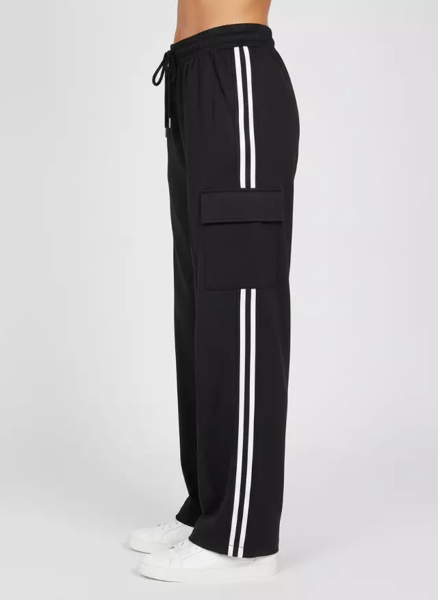 Women's Wide-Leg Cargo Pants #02 — Black / S-M-L-XL
