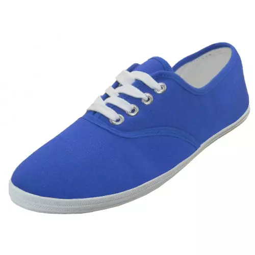 S324L - Women's "Easy USA" Comfortable Casual Canvas Lace Up Shoes — Royal Blue (S324L-Royal Blue) / 5-10 Assorted