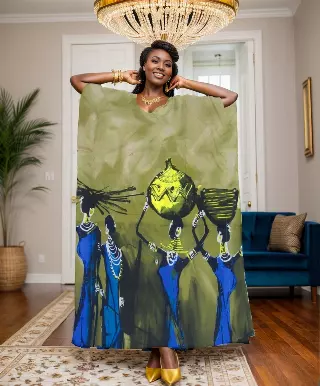 PNA-1357 - Colorful African Printed Dress - One Size (6-PCS PRE-PACK-$7 Each) — One Size (4-24) / Print-1357B