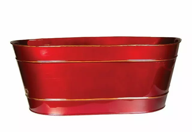 XMT2003RED – 14” wide x 6” deep red tin with gold accent W/L-Min 12 Pcs – Case Pk. 36 Pcs