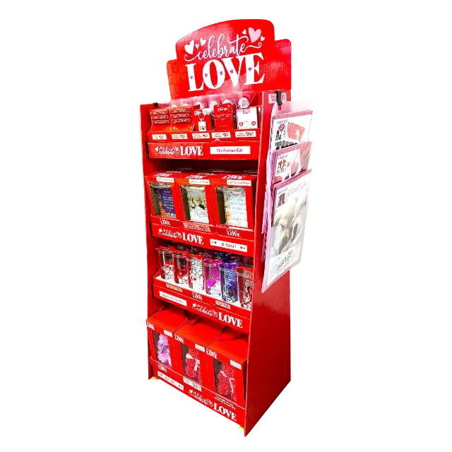 Valentines Day Glass and Gift Assortment Floor Display - 81 Pieces Per Retail Ready Display Kit 88504