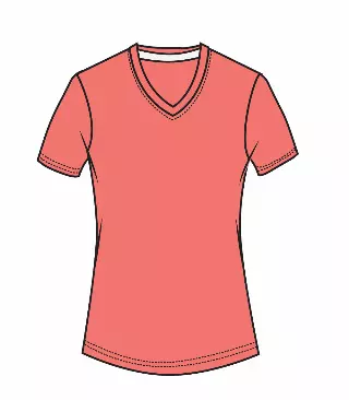 Ladies V-Neck Performance Coral - 9221409